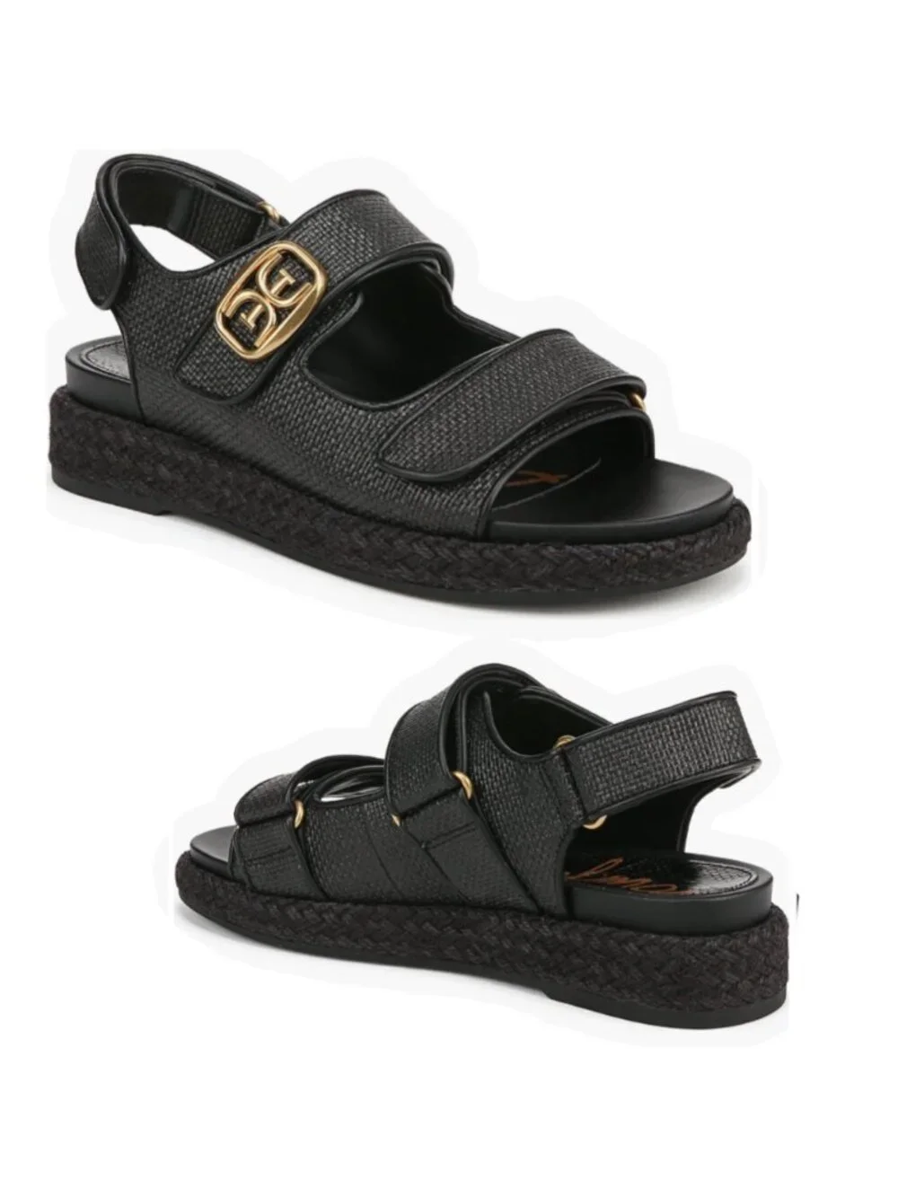 Sam Edelman Arlo Black Weave Sandals Slingback Women Sandals Size 9